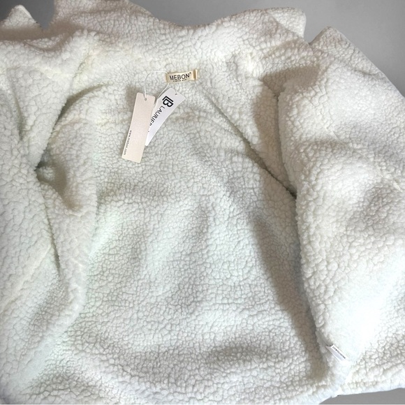 Mebon Sherpa-Lined Denim Jacket NWT Blue Acid Wash Jean Coat Size L - Picture 10 of 10